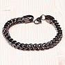 Wheat chain bracelet stainless steel black 21 cm