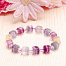 Fluorite multicolor cut bracelet with glass beads