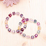 Fluorite multicolor cut bracelet with glass beads