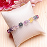 Fluorite multicolor cut bracelet with glass beads