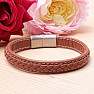 Men's fashion light brown leather bracelet