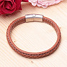 Men's fashion light brown leather bracelet