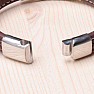 Men's brown leather bracelet with stainless steel