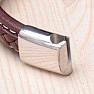 Men's brown leather bracelet with stainless steel