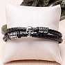 Men's double leather bracelet with a stainless steel skull