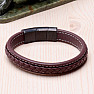 Men's fashion brown leather bracelet adjustable circumference