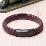 Men's fashion brown leather bracelet adjustable circumference