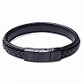 Men's fashion black leather bracelet adjustable circumference