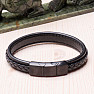 Men's fashion black leather bracelet adjustable circumference