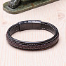 Men's fashion brown-black leather bracelet adjustable circumference