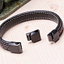 Men's fashion brown-black leather bracelet adjustable circumference