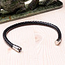 Men's fashion black leather bracelet stainless steel variant 4