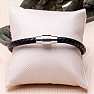 Men's fashion black leather bracelet stainless steel variant 5