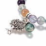 Fluorite rainbow chakra bracelet with Tree of Life