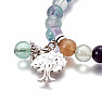 Fluorite rainbow chakra bracelet with Tree of Life