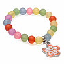 Children's bracelet with colored beads and a flower