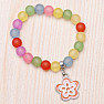 Children's bracelet with colored beads and a flower