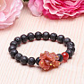 Lava stone bracelet with carnelian