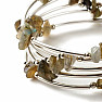 Labradorite, moonstone and steel five-row fashion bracelet