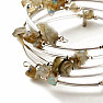 Labradorite, moonstone and steel five-row fashion bracelet