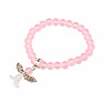 Children's pink satin bracelet with an angel