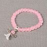 Children's pink satin bracelet with an angel