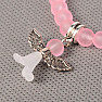 Children's pink satin bracelet with an angel