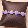 Children's bracelet made of purple hearts with pearls