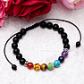 Chakra bracelet Black with Shamballa clasp