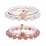 Sunstone and Moonstone Bracelet Set