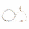 Sunstone and Moonstone Bracelet Set