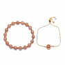 Sunstone and Moonstone Bracelet Set