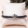 Men's leather bracelet with a stainless steel skull