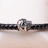 Men's leather bracelet with a stainless steel skull