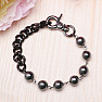 Hematite bracelet made of beads and chain