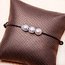 Fashion bracelet leather cord with white pearls