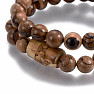 A set of bracelets made of wooden beads