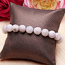 Moonstone white satin bead bracelet 10 mm