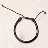 Men's drawstring bracelet black knitted type A