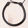 Men's drawstring bracelet black knitted type A