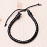 Men's drawstring bracelet black knitted type B