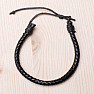 Men's drawstring bracelet black knitted type B