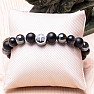 Men's bracelet made of agate and ulexite with a stainless steel cross