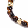 Tiger eye bracelet with cubic zirconia