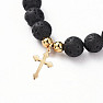 Lava stone Cross bracelet