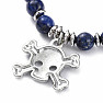 Lapis lazuli bracelet with skull