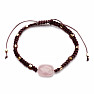 Rose quartz fashionable pull-on bracelet