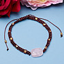 Rose quartz fashionable pull-on bracelet