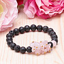 Lava stone bracelet with rose quartz