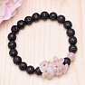 Lava stone bracelet with rose quartz